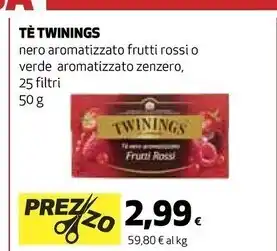 Coop Twinings tè nero aromatizzato frutti rossi offerta