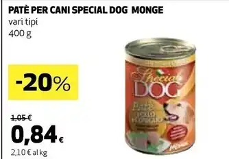 Coop Monge patè per cani special dog offerta