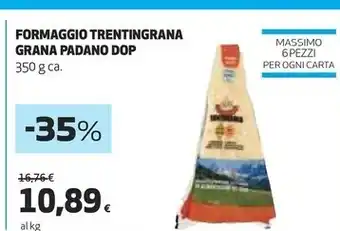 Coop Trentingrana formaggio grana padano dop offerta