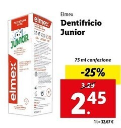 Lidl Elmex dentifricio junior offerta