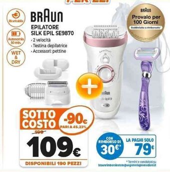Expert BRAUN EPILATORE SILK EPIL SE9870 offerta