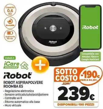 Expert ROBOT ASPIRAPOLVERE ROOMBA E5 offerta