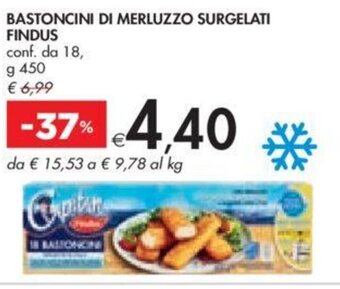 Bennet BASTONCINI DI MERLUZZO SURGELATI FINDUS g 450 offerta