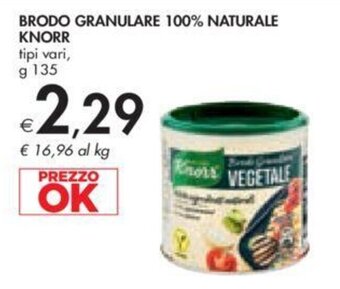 Bennet BRODO GRANULARE 100% NATURALE KNORR g 135 offerta