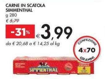 CARNE IN SCATOLA SIMMENTHAL g 280