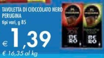 Bennet TAVOLETTA DI CIOCCOLATO NERO PERUGINA tipi vari, g 85 offerta