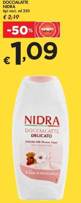 Bennet DOCCIALATTE NIDRA tipi vari, ml 250 offerta