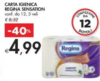 Bennet CARTA IGIENICA REGINA SENSATION conf. da 12, 3 veli offerta