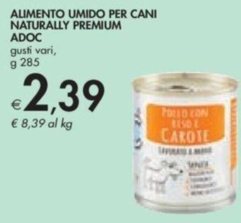 ALIMENTO UMIDO PER CANI NATURALLY PREMIUM ADOC gusti vari, g 285