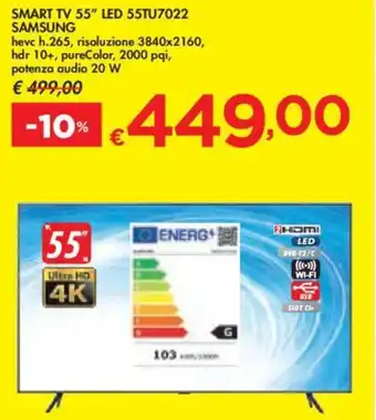 Bennet SMART TV 55" LED 55TU7022 SAMSUNG offerta