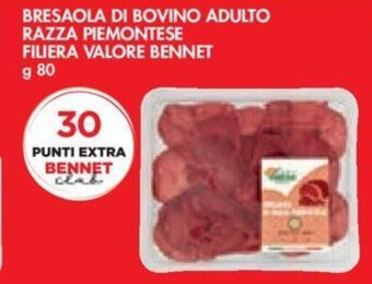 Bennet BRESAOLA DI BOVINO ADULTO RAZZA PIEMONTESE FILIERA VALORE BENNET g 80 offerta