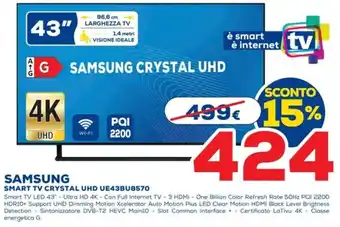 Euronics SAMSUNG SMART TV CRYSTAL UHD UE43BU8570 offerta