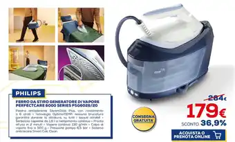 PHILIPS FERRO DA STIRO GENERATORE DI VAPORE PERFECTCARE 6000 SERIES PSG6026/20
