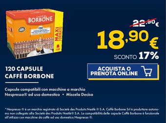 Euronics 120 CAPSULE CAFFÈ BORBONE offerta
