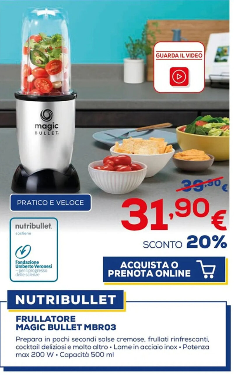 Euronics NUTRIBULLET FRULLATORE MAGIC BULLET MBRO3 offerta