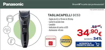 Euronics Panasonic TAGLIACAPELLI GC53 offerta