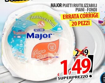 MAJOR PIATTI RIUTILIZZABILI PIANI - FONDI