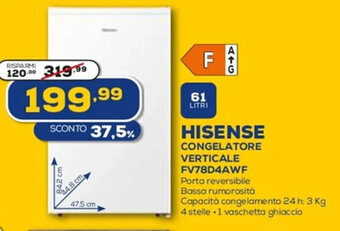 HISENSE CONGELATORE VERTICALE FV78D4AWF