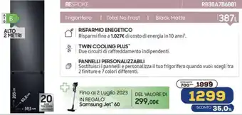 Euronics Samsung Frigorifero Total No Frost Black Matte RB38A7B6BB1 offerta
