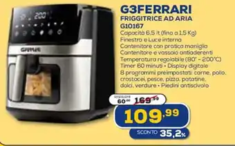 Euronics G3FERRARI FRIGGITRICE AD ARIA G10167 offerta
