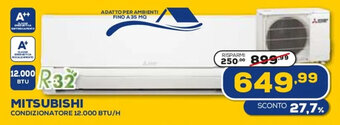 Euronics MITSUBISHI CONDIZIONATORE 12.000 BTU/H offerta