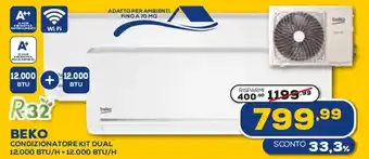 BEKO CONDIZIONATORE KIT DUAL 12.000 BTU/H + 12.000 BTU/H