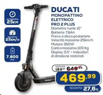 DUCATI MONOPATTINO ELETTRICO PRO 2 PLUS