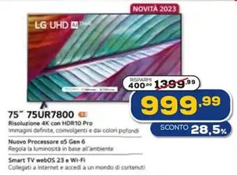 Euronics LG 75" 75UR7800 offerta