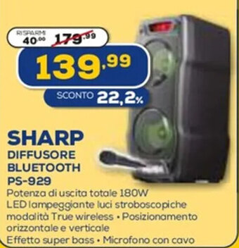 SHARP DIFFUSORE BLUETOOTH PS-929
