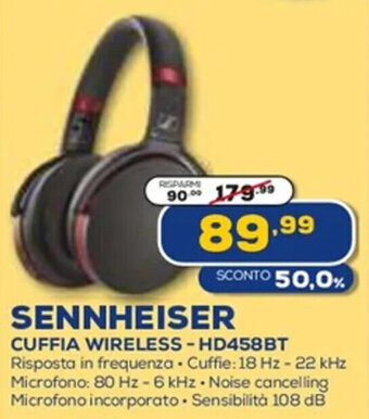 SENNHEISER CUFFIA WIRELESS-HD458BT