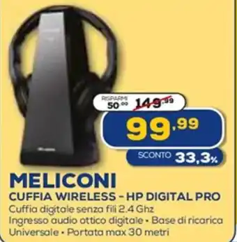 MELICONI CUFFIA WIRELESS - HP DIGITAL PRO