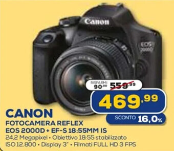 CANON FOTOCAMERA REFLEX EOS 2000D + EF-S 18:55MM IS