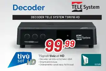 Euronics DECODER TELE SYSTEM TS9018 HD offerta