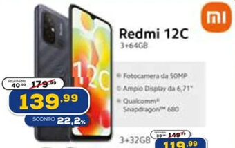Euronics Redmi 12C offerta
