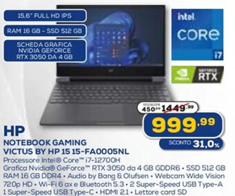 hp NOTEBOOK GAMING VICTUS BY HP 15 15-FA0005NL