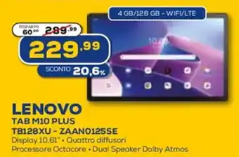 Euronics LENOVO TAB M10 PLUS TB128XU-ZAANO125SE offerta