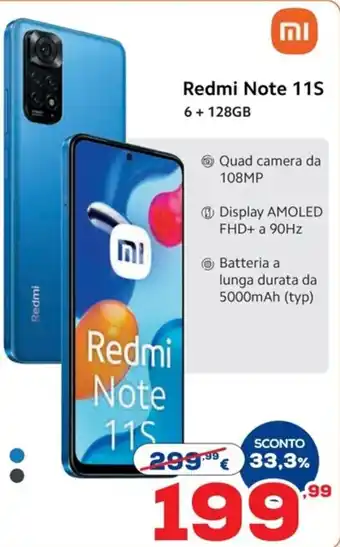 Euronics Redmi Note 11S 6 + 128 GB offerta