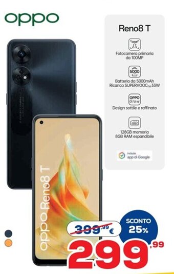 Euronics oppo Reno8 T offerta