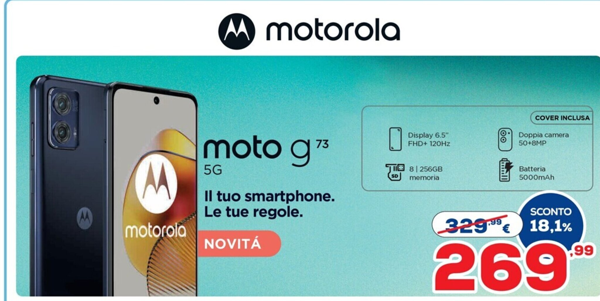 Euronics motorola moto g73 5G offerta