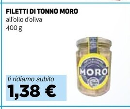 Coop Moro filetti di tonno offerta