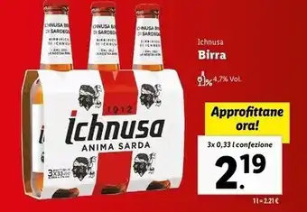 Lidl Ichnusa birra offerta
