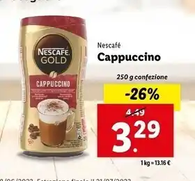 Lidl Nescafé cappuccino offerta