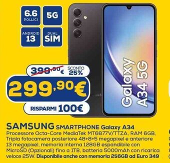 Euronics SAMSUNG SMARTPHONE Galaxy A34 offerta