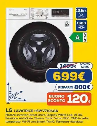 Euronics LG LAVATRICE F6WV710SGA offerta