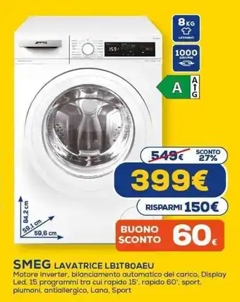 SMEG LAVATRICE LB1T80AEU