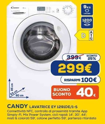 Euronics CANDY LAVATRICE EY 1291DE/1-S offerta