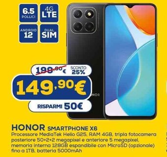 Euronics HONOR SMARTPHONE X6 offerta