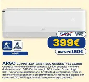 ARGO CLIMATIZZATORE FISSO GREENSTYLE 12.000