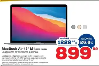 Euronics MacBook Air 13" M1 (2020) 256 GB Leggerezza all'ennesima potenza. offerta