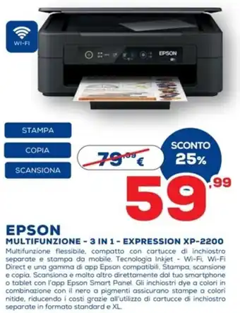 EPSON MULTIFUNZIONE - 3 IN 1 - EXPRESSION XP-2200